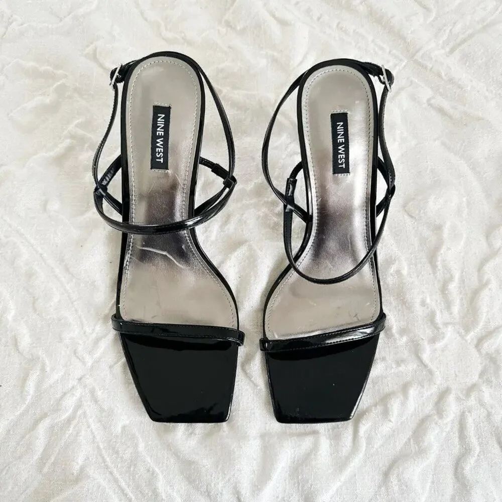 BOGO Nine West Olah Square Toe Heeled Dress Sandals Size 10.5 New